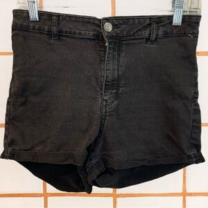 Black denim faded shorts h&m size 10